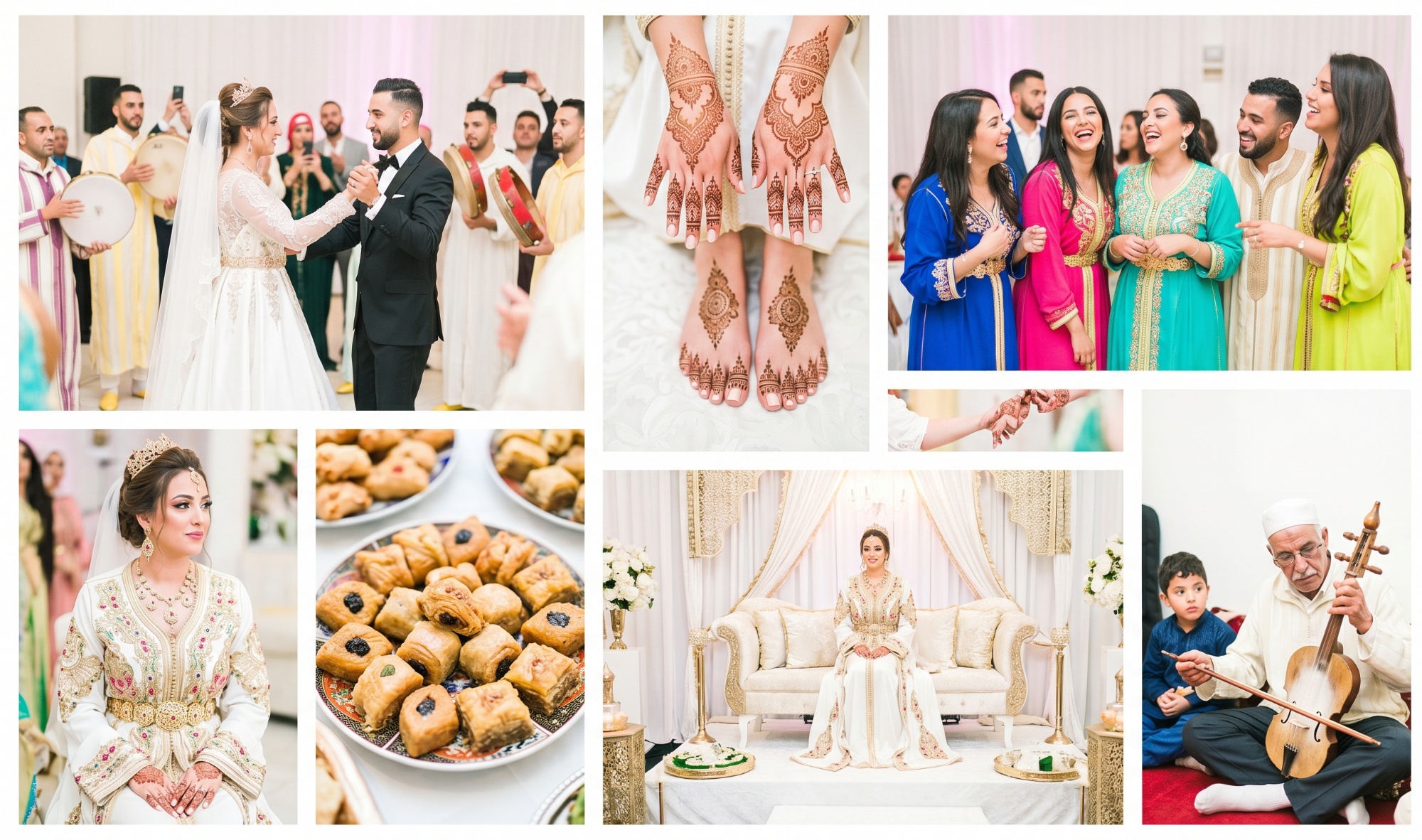 North African wedding — celebration, couple portraits, and details